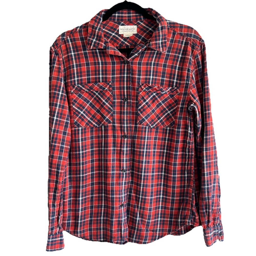 DENIM & SUPPLY RALPH LAUREN •Women’s Plaid Button Down Cotton Flannel Shirt Sz S